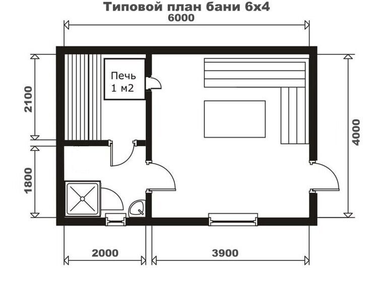 Сруб бани 6х4